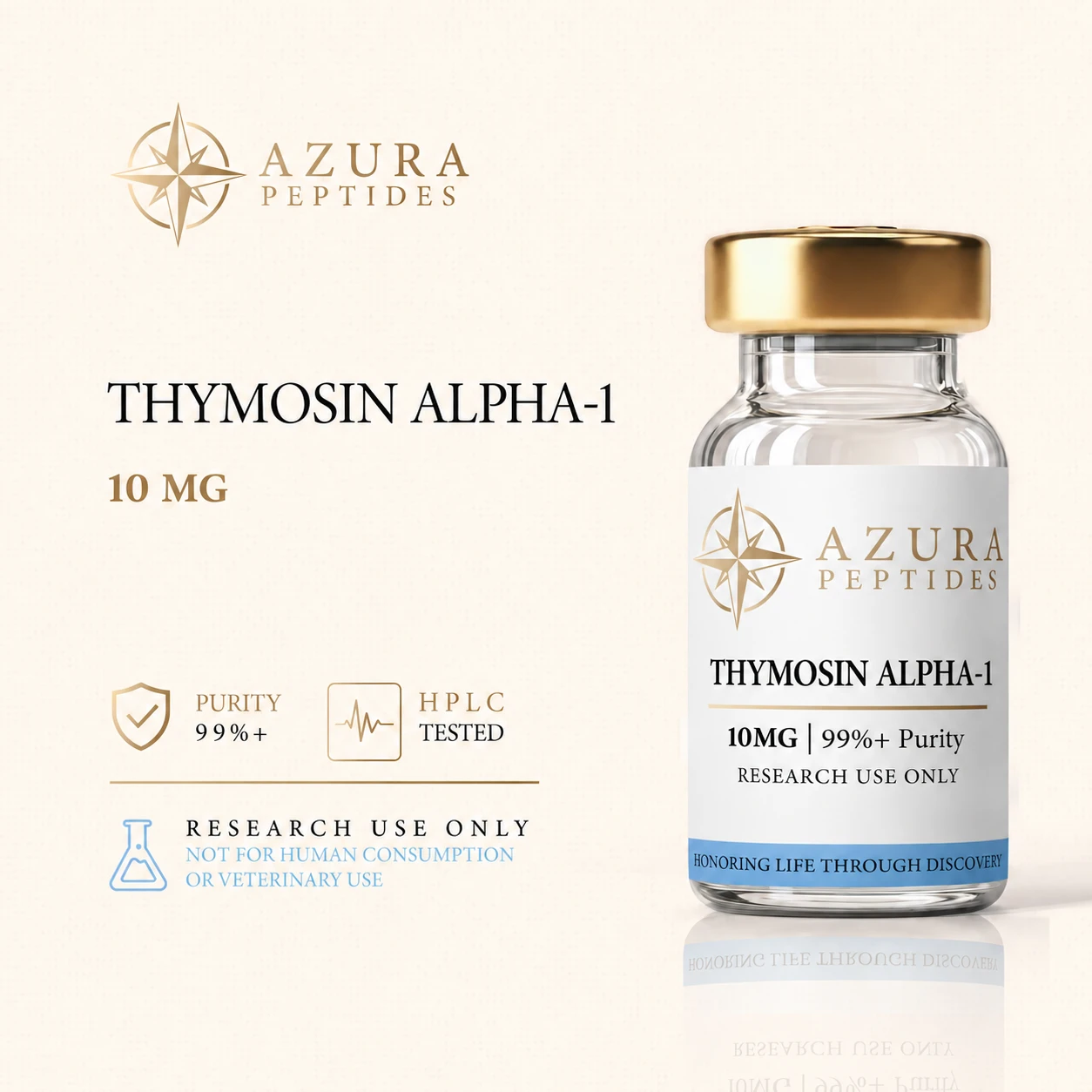 Thymosin Alpha-1, 10 mg, Lyophilized powder research vial