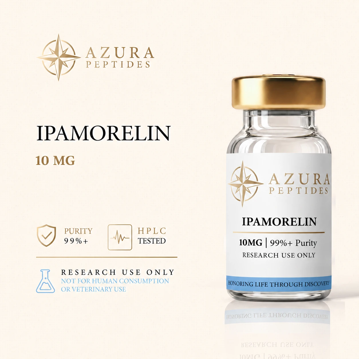 Ipamorelin research vial, 10 mg
